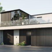 Уникален дом с фасадната облицовка Paralline на Рейнарс Алуминиум фасадната облицовка Paralline